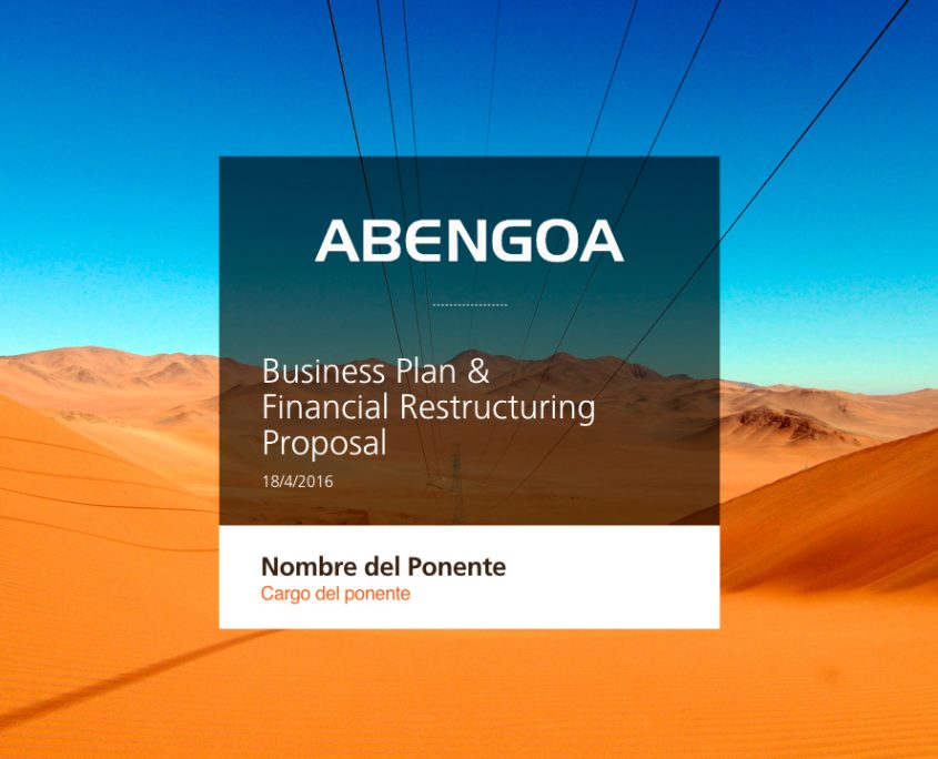 Diseñamos la plantilla corporativa en Power Point para la empresa Abengoa